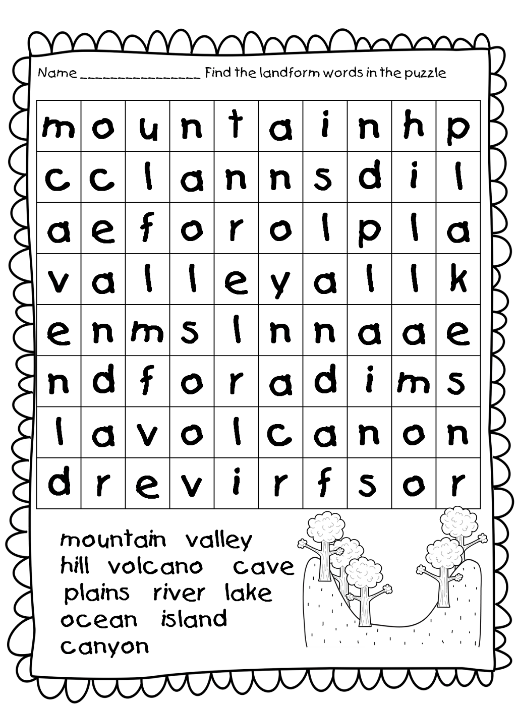 Easy Word Searches Printable