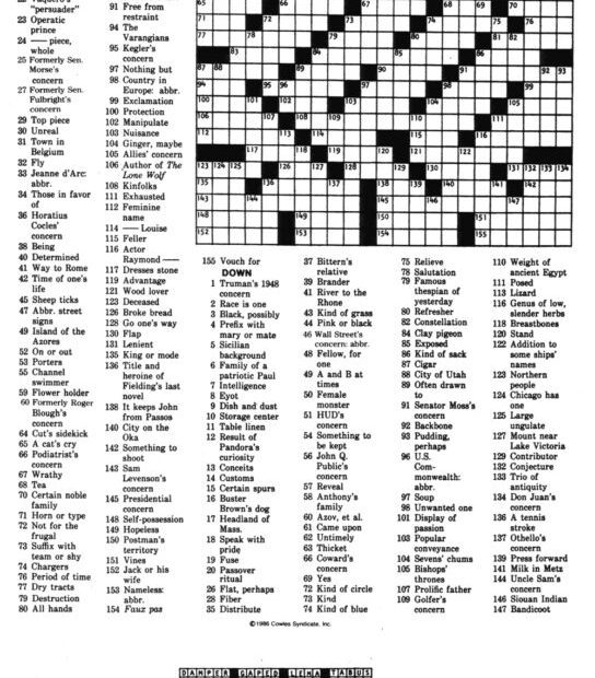 Eugene Sheffer Crossword Puzzle Printable 80 Images In Printable