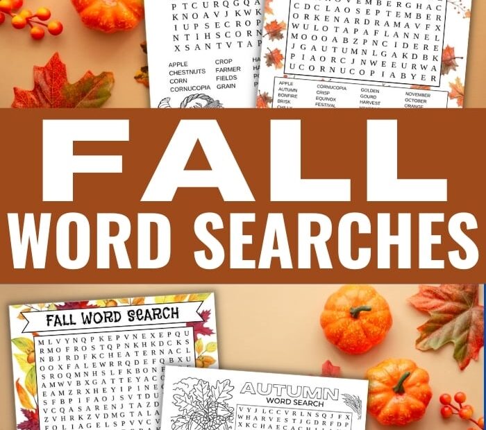 Fall Word Searches Free Printable Word Search Maker