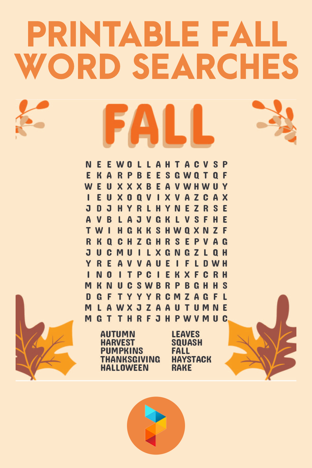Fall Word Searches Free Printable Word Search Maker