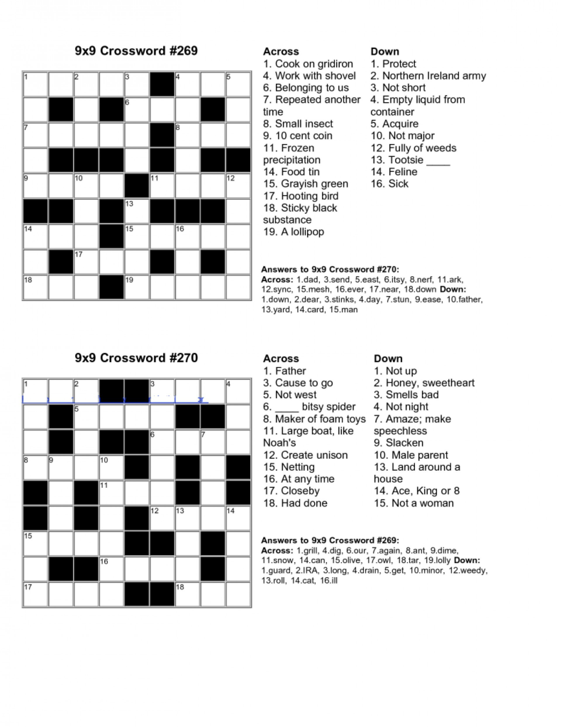 February Crossword Puzzle Printable Printable Crossword Puzzles