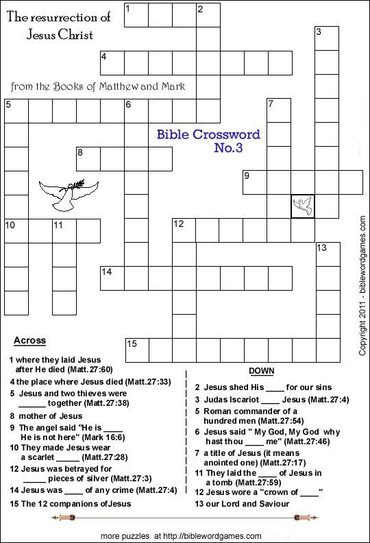 Free Christian Puzzles Printable Printable Crossword Puzzles Online