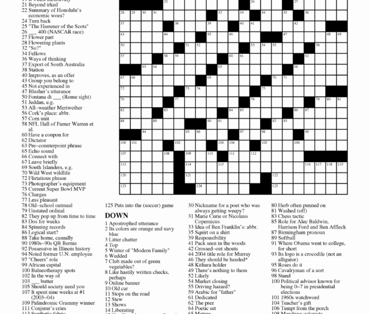 Free Daily Printable Crosswords Or Free Printable Crossword Puzzles