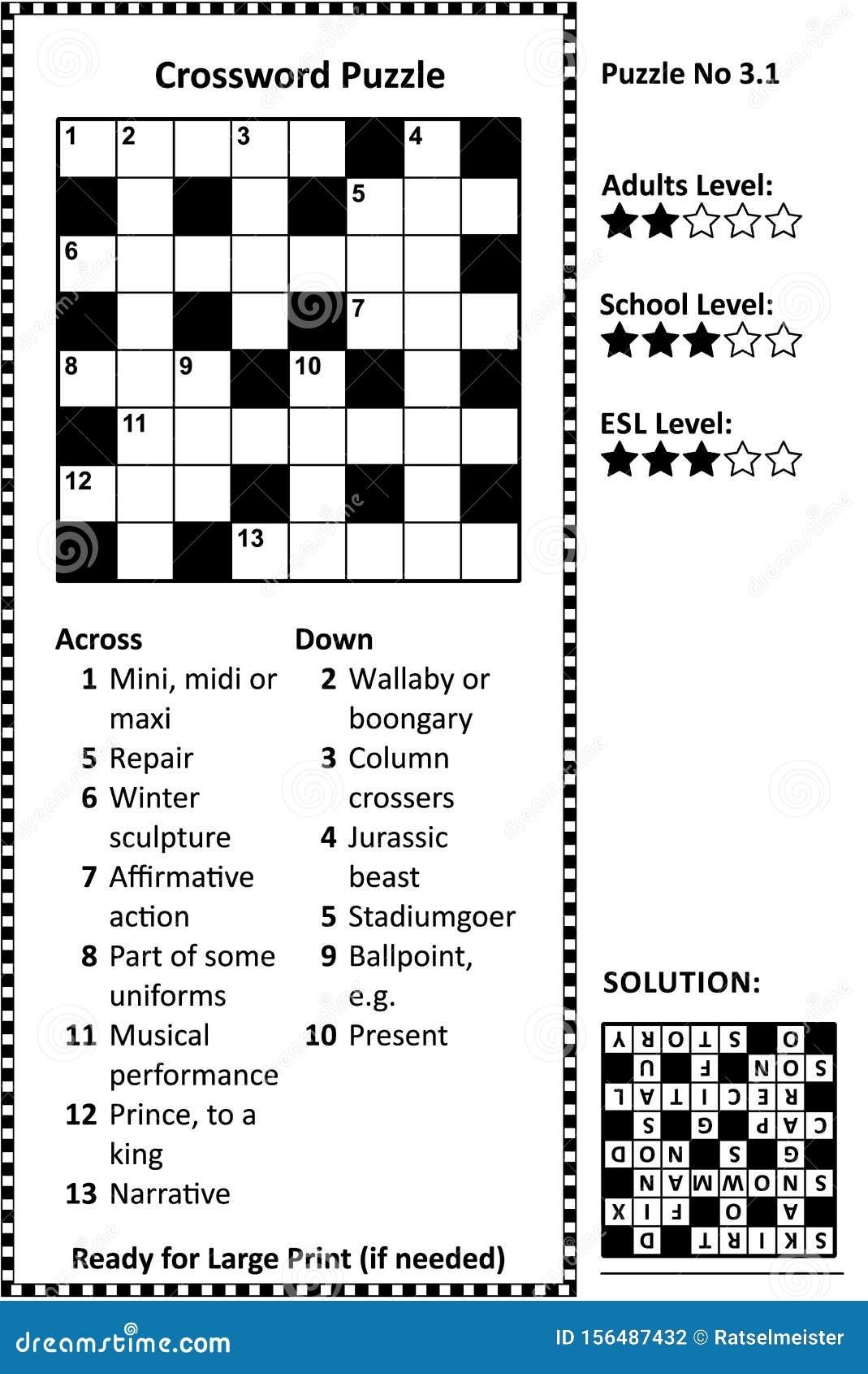 Free Easy Printable Crossword Puzzles With Solutions Printable Online