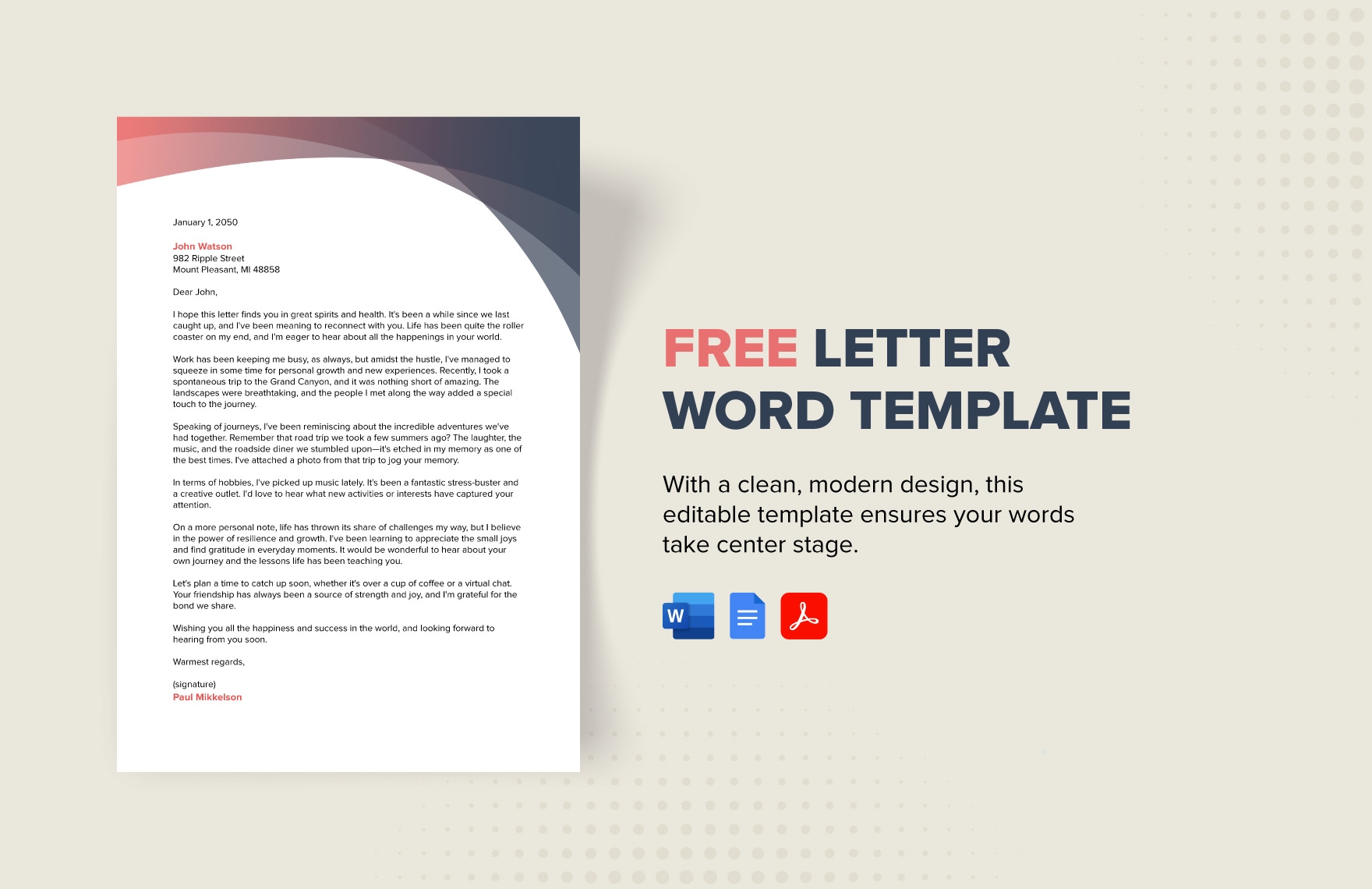 Free Editable Business Letter Template Word Free Printable Infoupdate