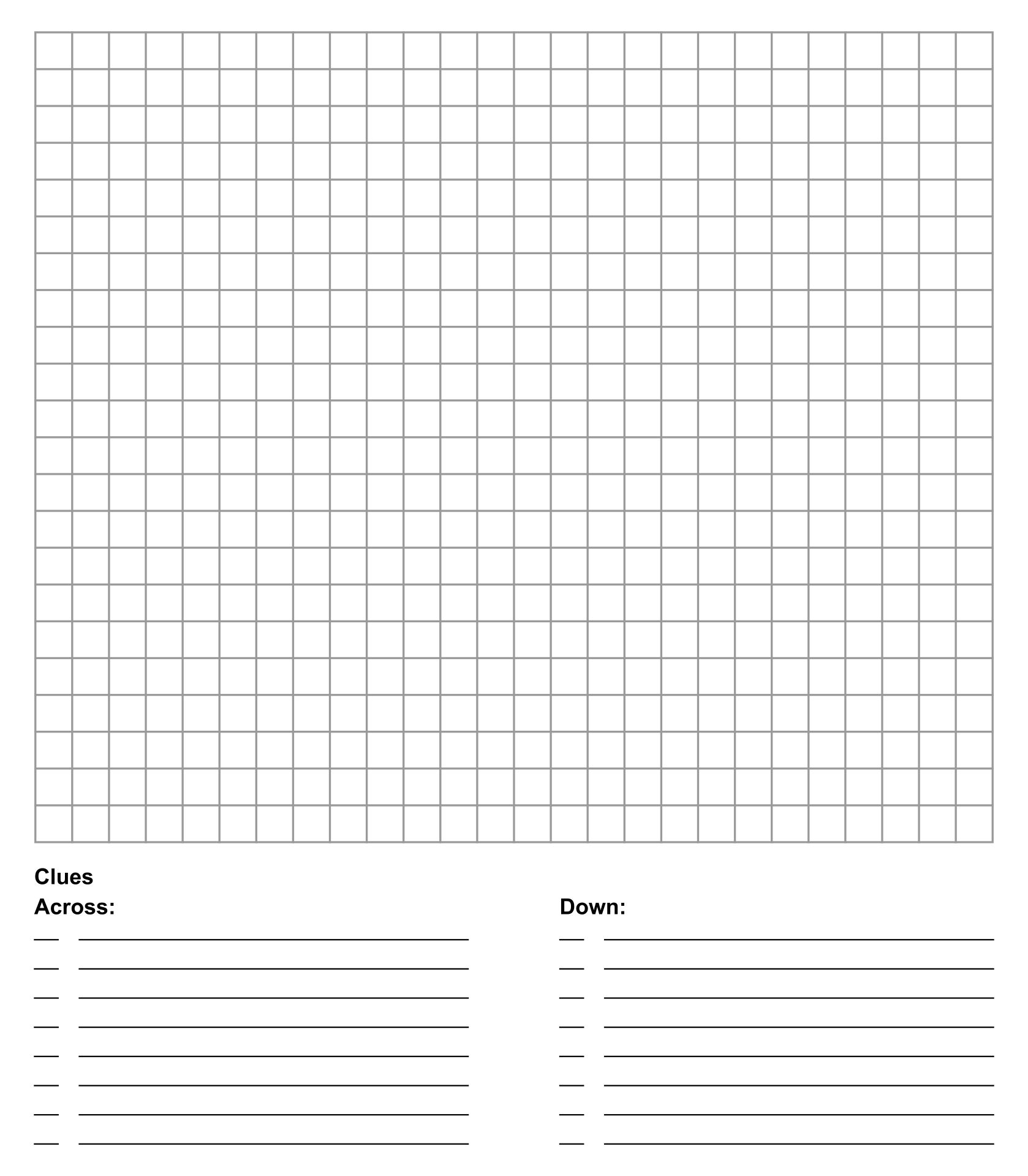 Free Make Your Own Crossword Puzzle Printable Printable JD