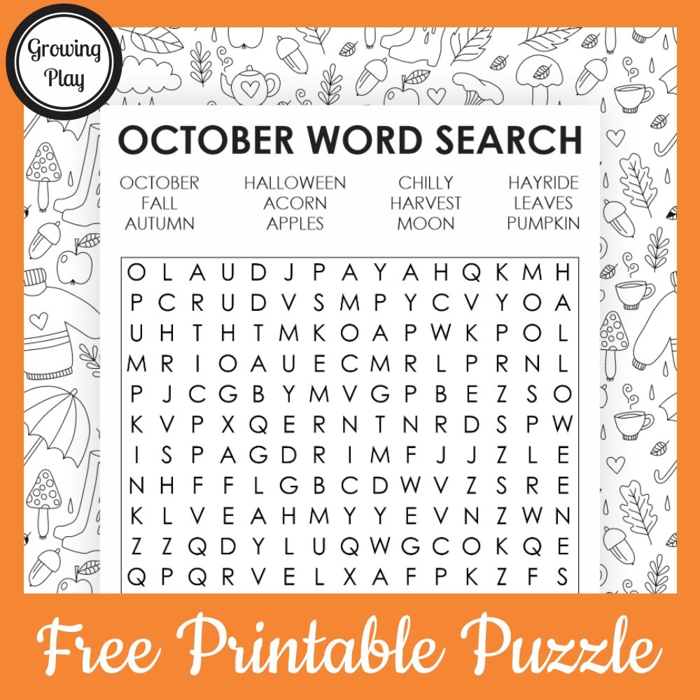 Free October Word Search Printable Word Search Maker