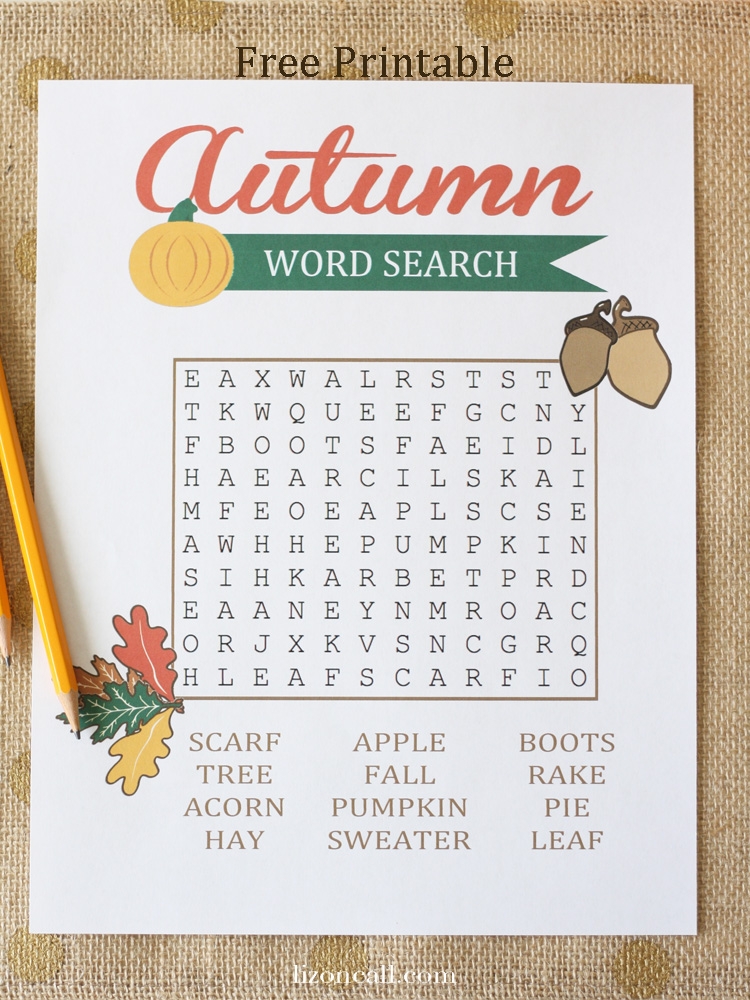 Free Printable Autumn Word Search Free Printable Templates