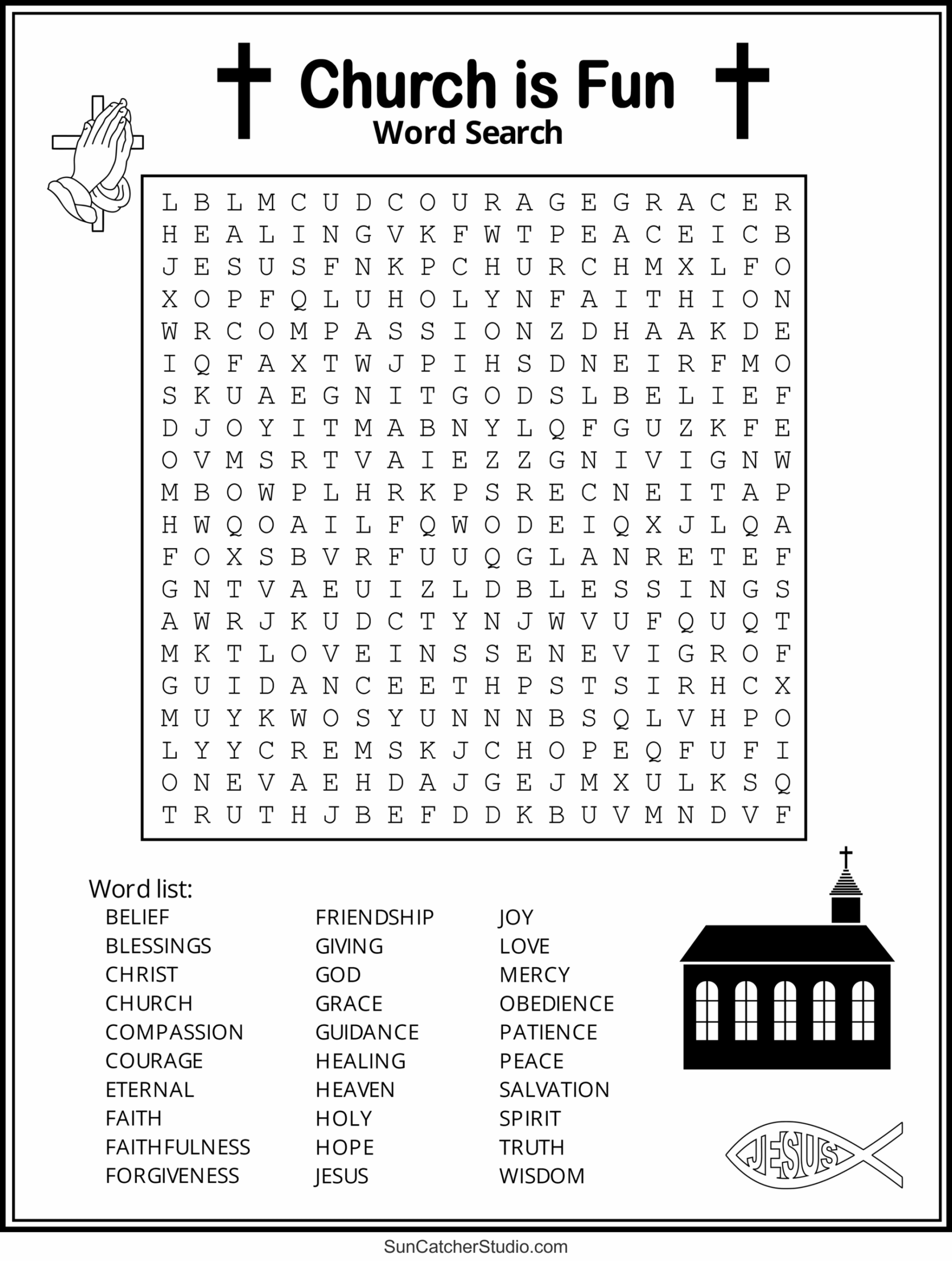 Free Printable Bible Word Search Puzzles FREE Printable A Z