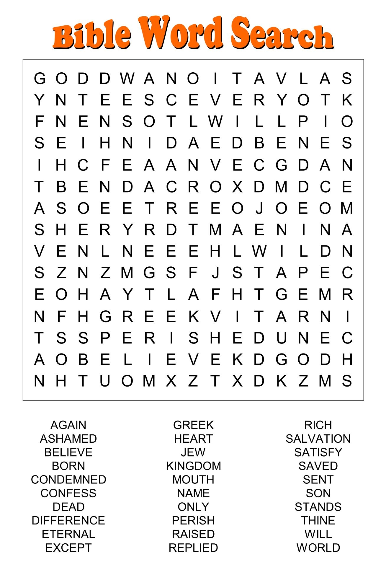 Free Printable Biblical Word Search Puzzles The End Of 2nd Kings Is 