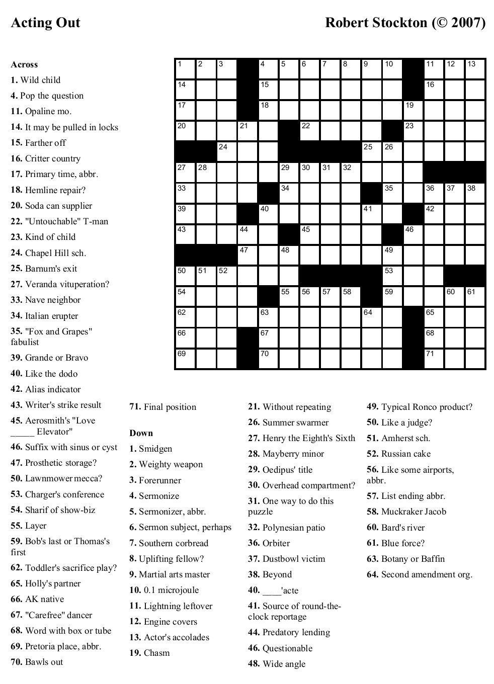 Free Printable Cards Free Printable Crossword Puzzles Free Free 