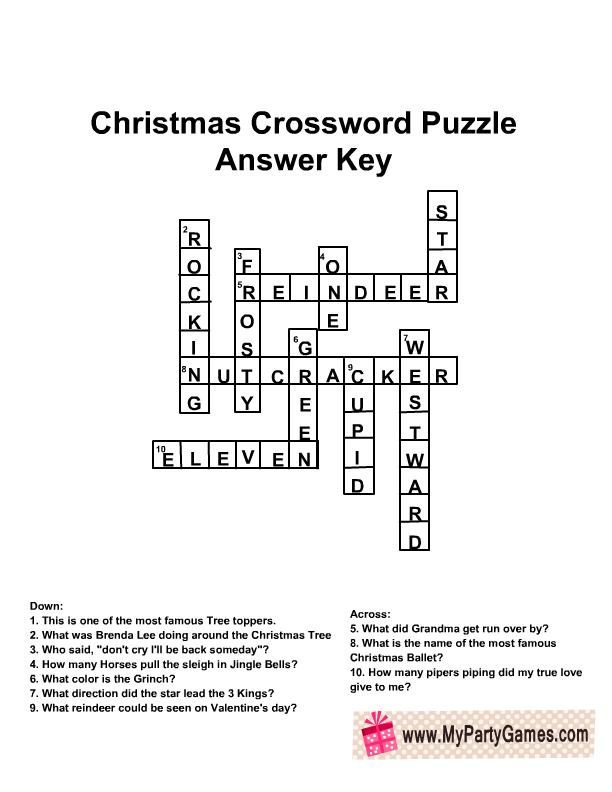 Free Printable Christmas Crossword Puzzles With Answers Free 