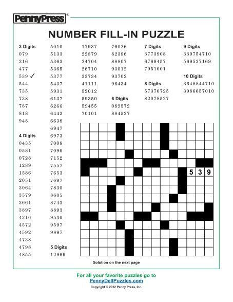 Free Printable Crossword Fill In Puzzles Download Free Printable 