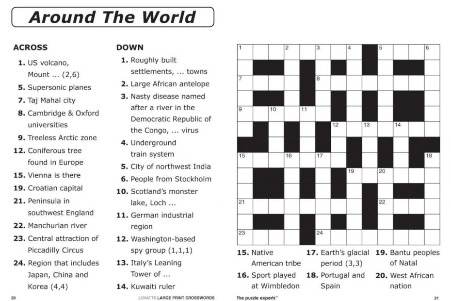 Free Printable Crossword Puzzle Creator Printable Crossword Puzzles