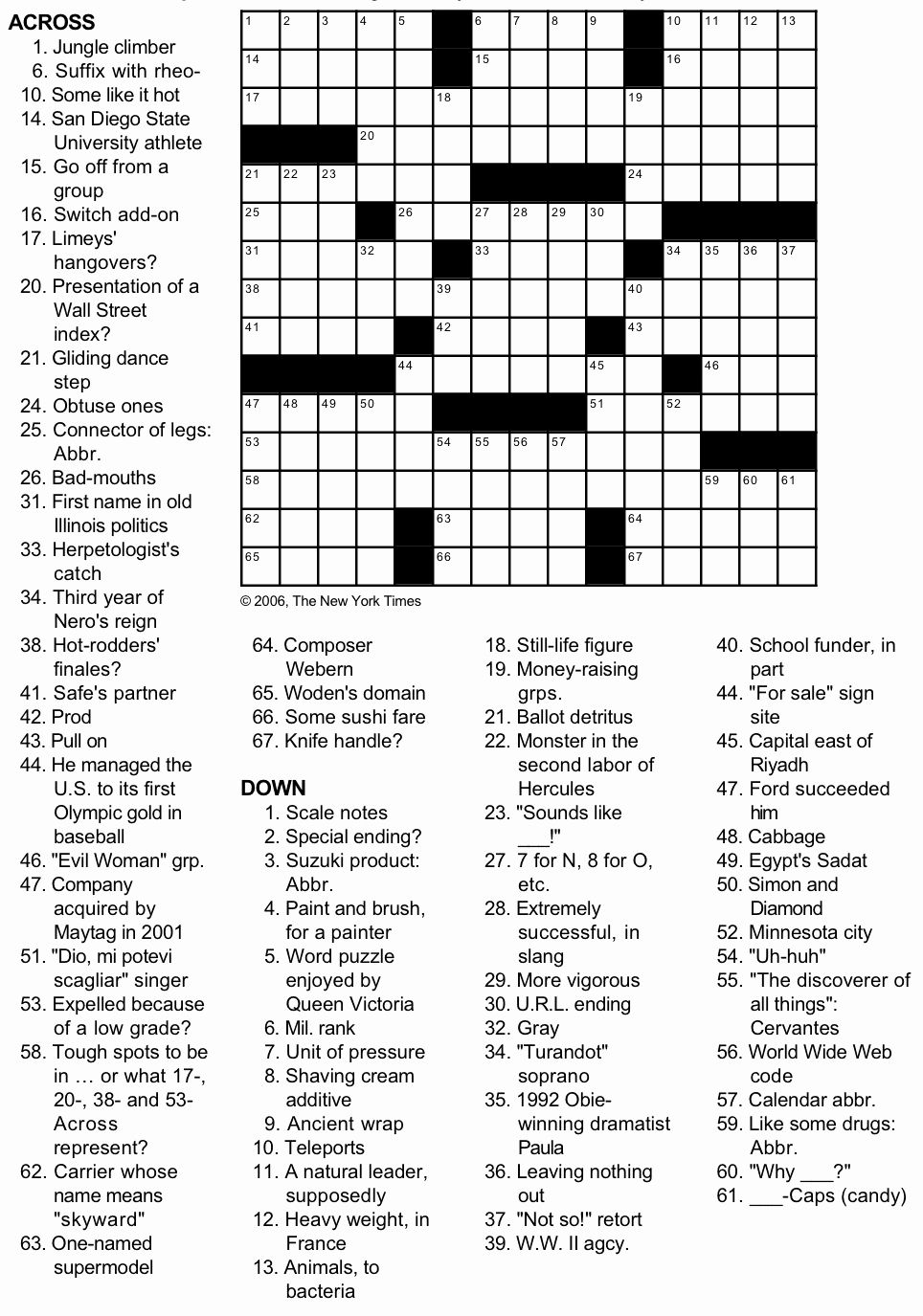 Free Printable Crossword Puzzles Easy Printable Summer Activities