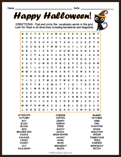 Free Printable Crossword Puzzles Halloween Download Free Printable 