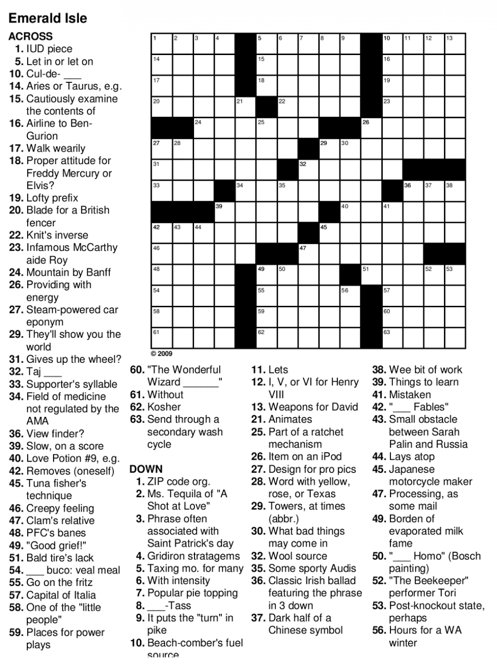 Free Printable Crossword Puzzles Medium Difficulty Pdf Printable 