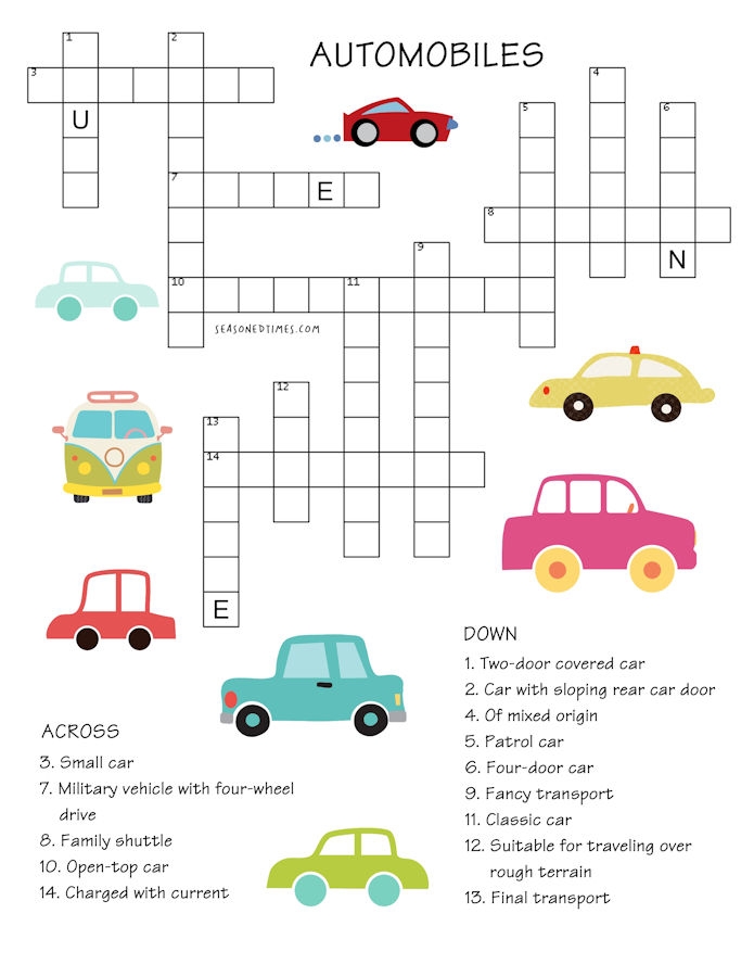 Free Printable Crossword Puzzles Seniors Download Free Printable 