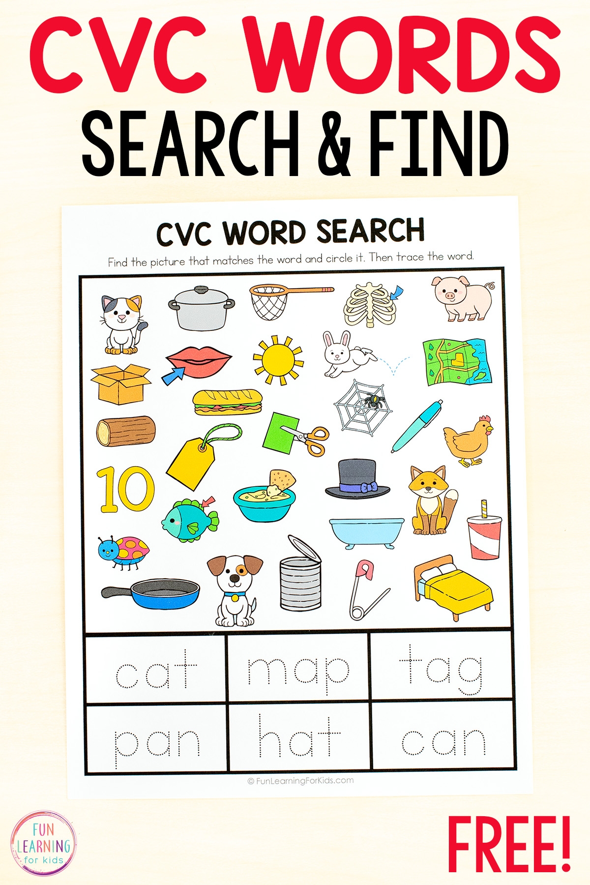 Free Printable Cvc Words Worksheets Pdf Discount Sales Www 