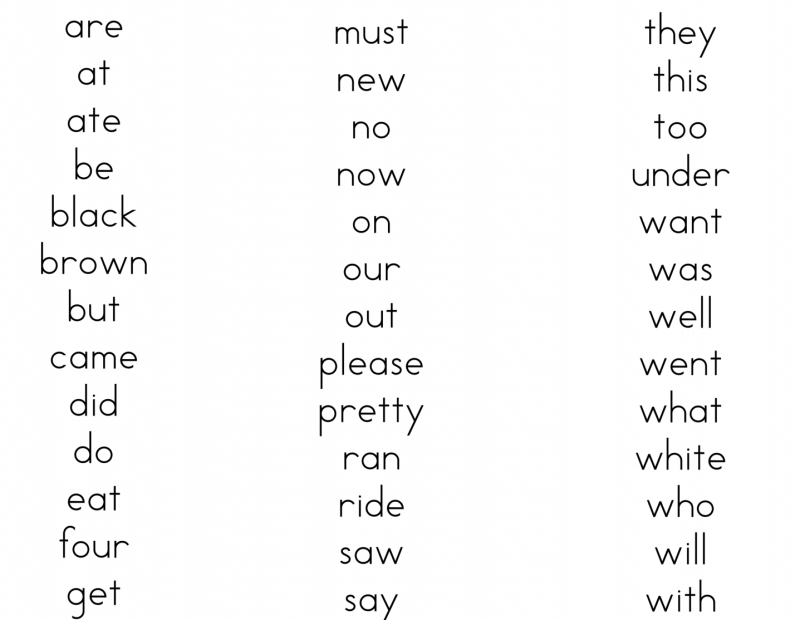 Free Printable Dolch Sight Words Worksheets Printable Worksheets