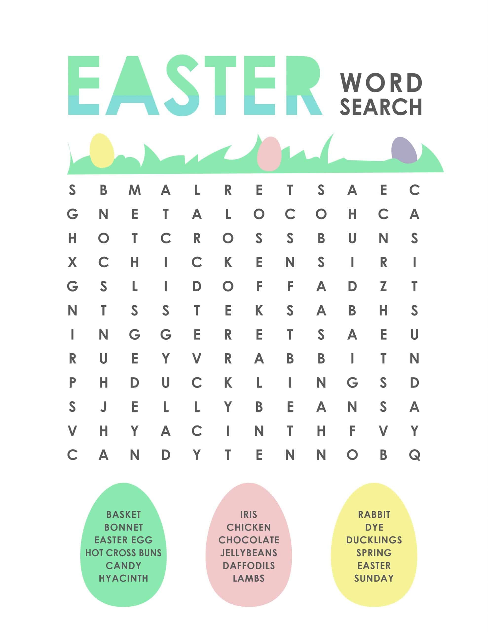 Free Printable Easter Word Search Printable Word Search
