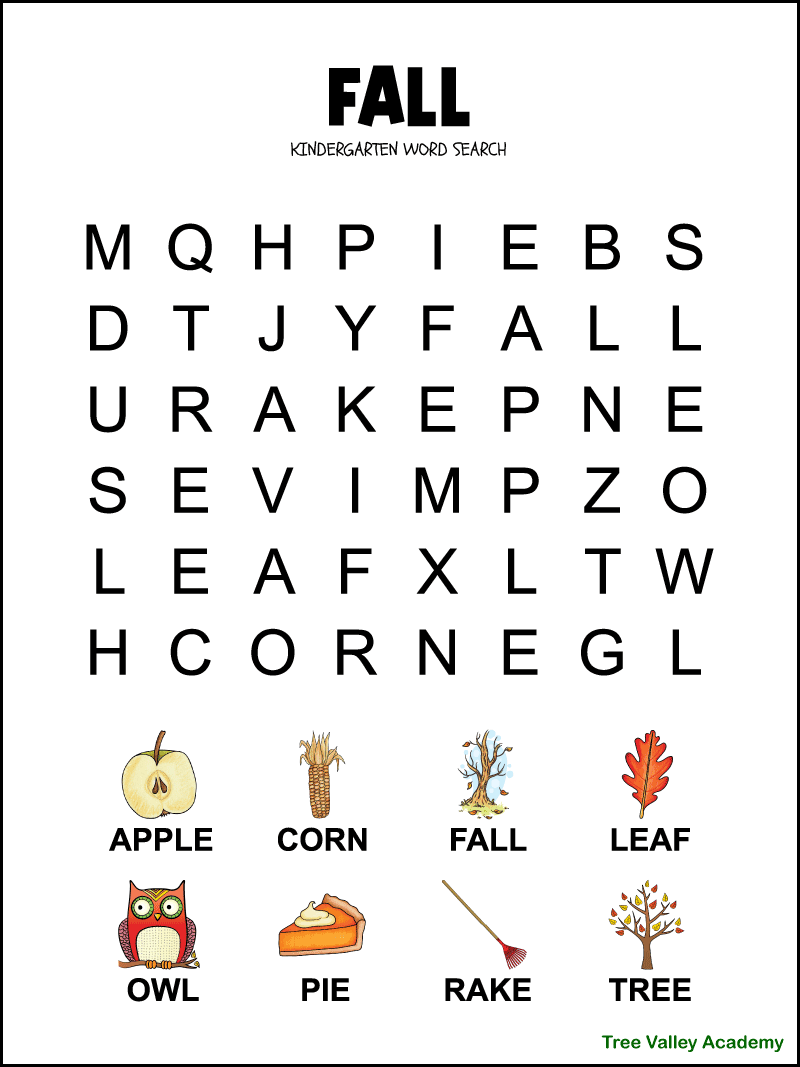 Free Printable Fall Word Search Puzzles Printable Summer Activities