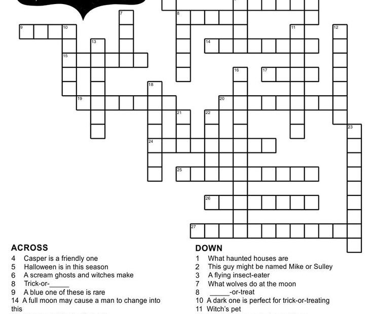 Free Printable Halloween Crossword Maze