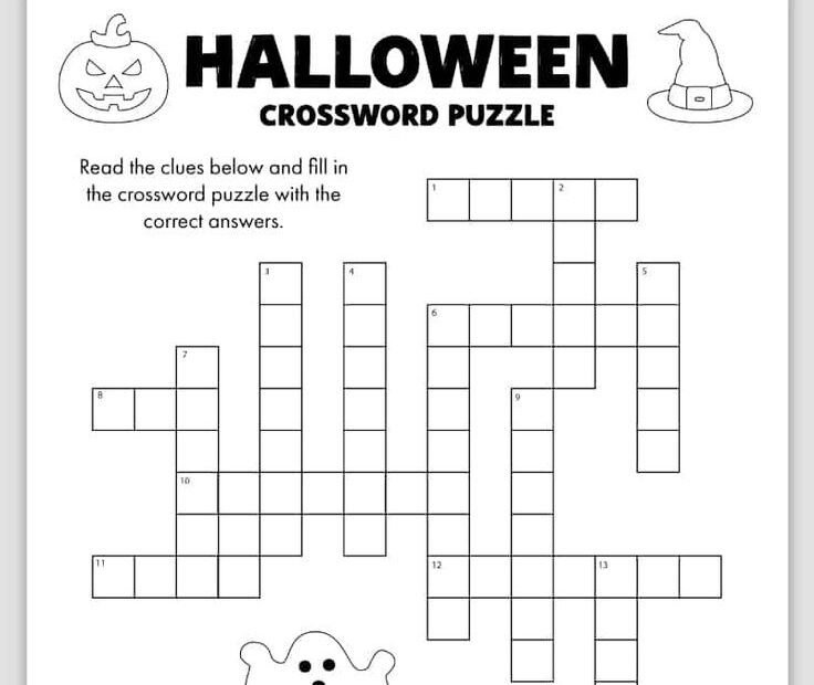 Free Printable Halloween Crossword Puzzle For Kids