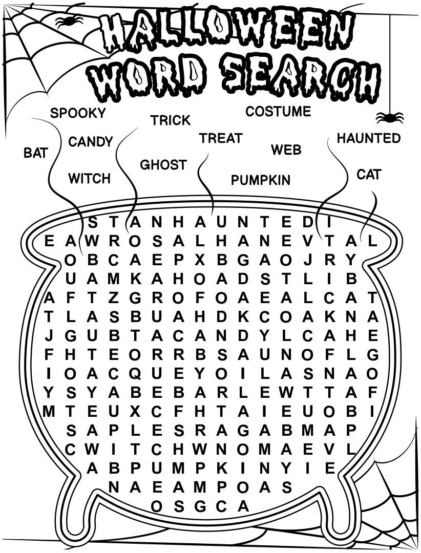Free Printable Halloween Word Puzzles Web Halloween Word Search Puzzle 