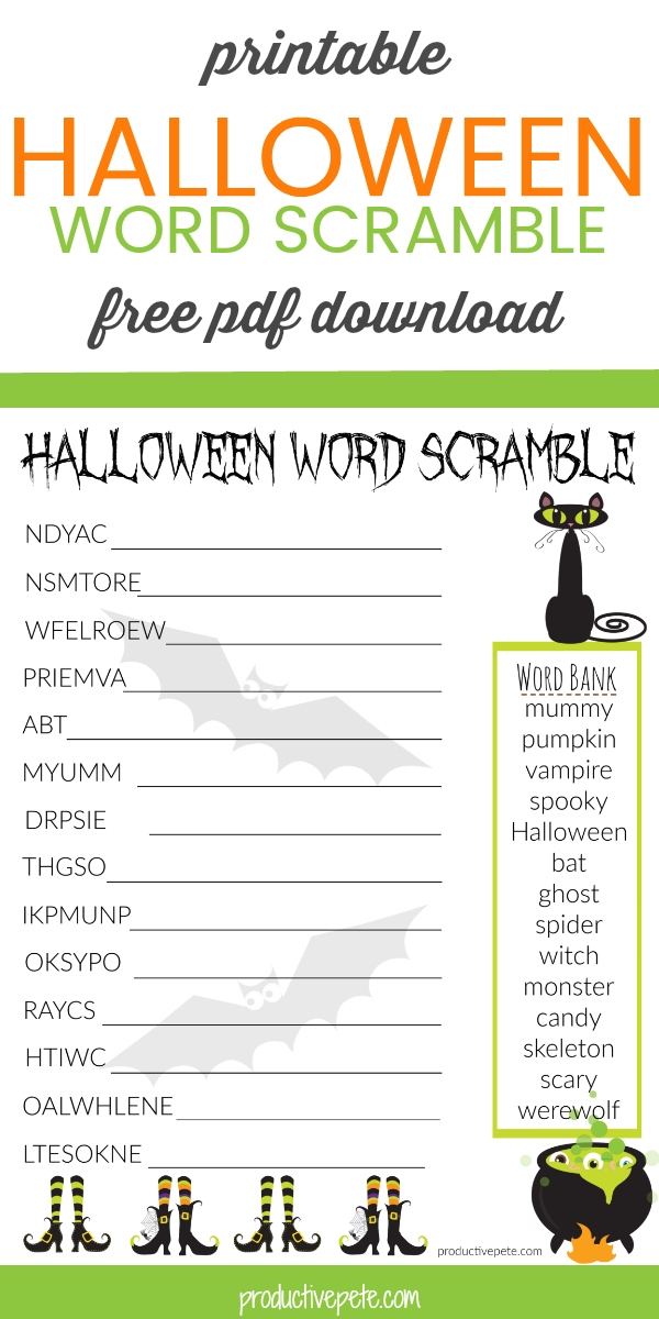 Free Printable Halloween Word Scramble Free Printable Templates