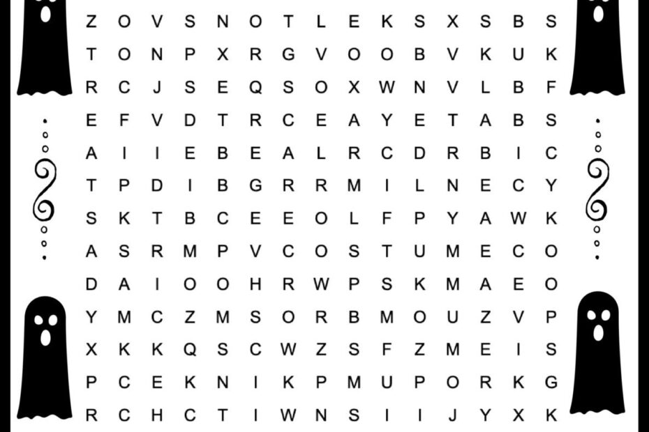 FREE Printable Halloween Word Search Puzzle Jinxy Kids