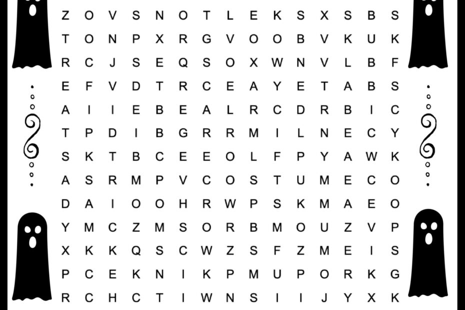 FREE Printable Halloween Word Search Puzzle Jinxy Kids