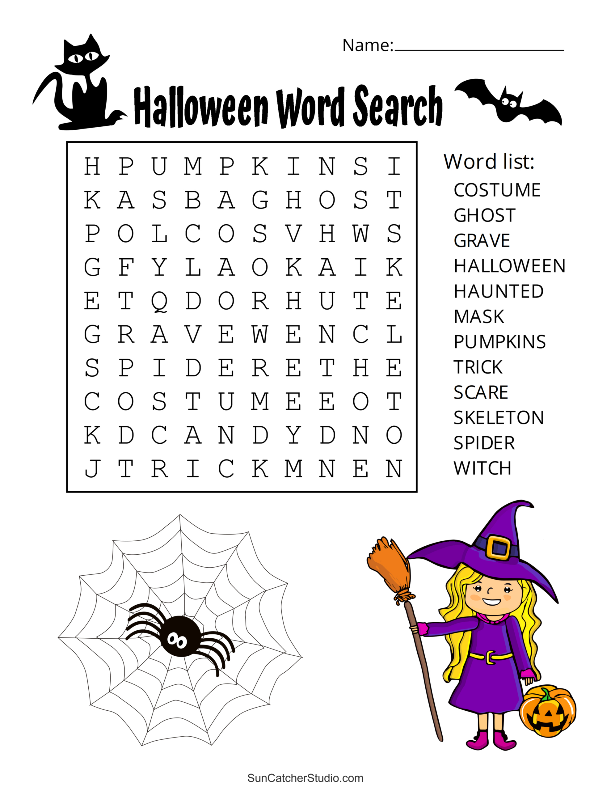 Free Printable Halloween Word Search Puzzles FREE Printable A Z