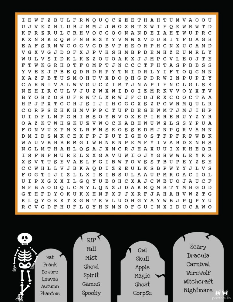 Free Printable Halloween Word Searches Printabulls