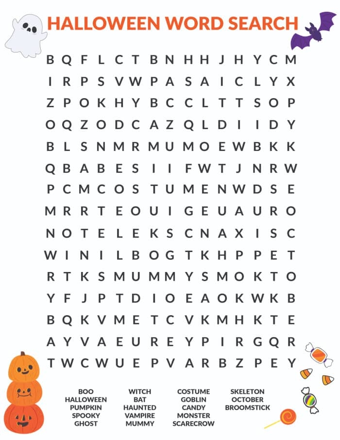 Free Printable Halloween Word Searches Word Search Maker