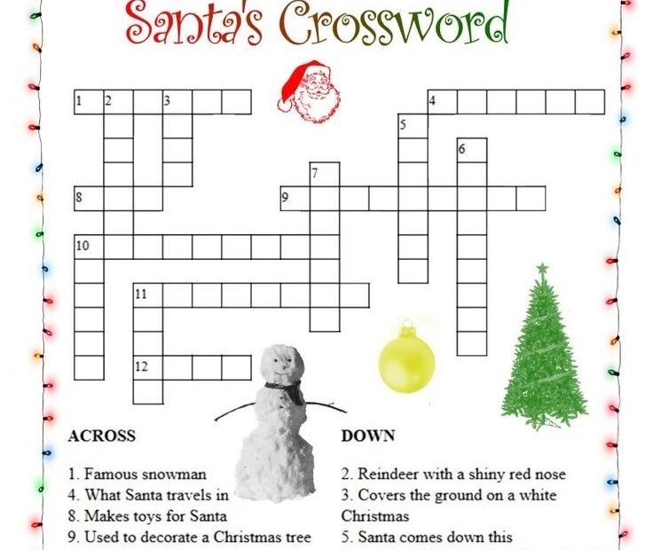 Free Printable Holiday Crossword Puzzles Free Crossword Puzzles Printable