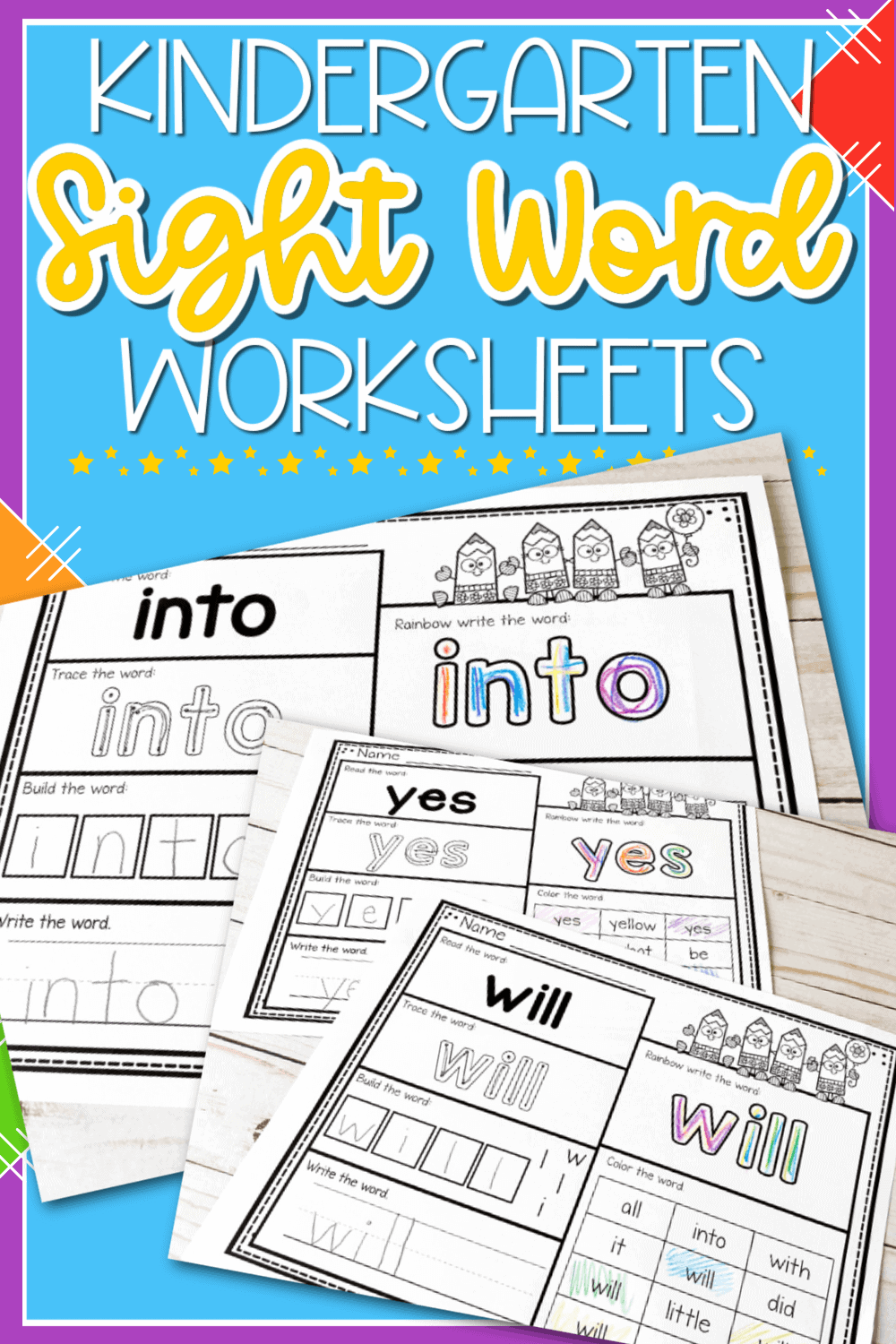 Free Printable Kindergarten Sight Word Worksheets 42 OFF