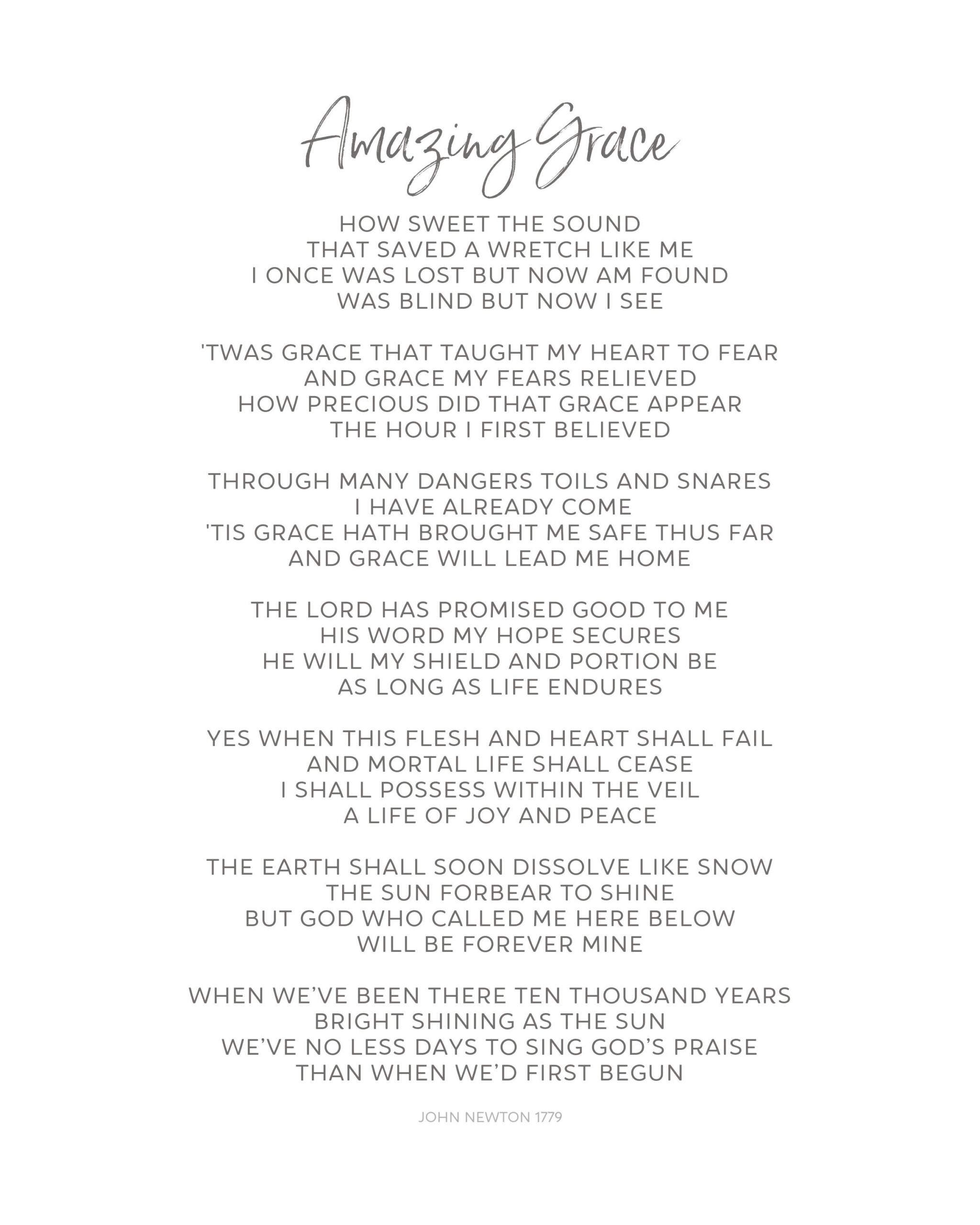 Free Printable Lyrics Amazing Grace Download Free Printable Lyrics 