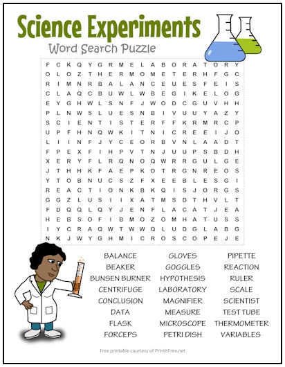Free Printable Science Word Puzzles