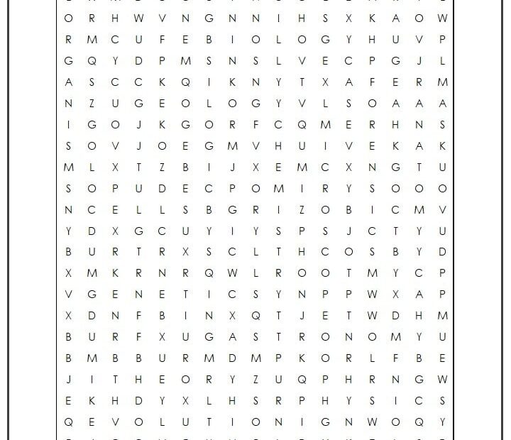Free Printable Science Word Search Science Words Science Word Search