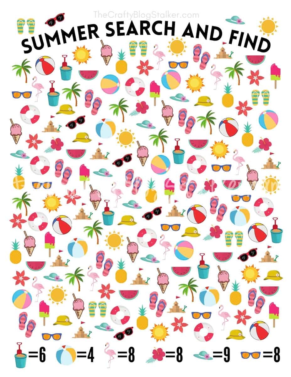 Free Printable Search And Find Pictures For Summer