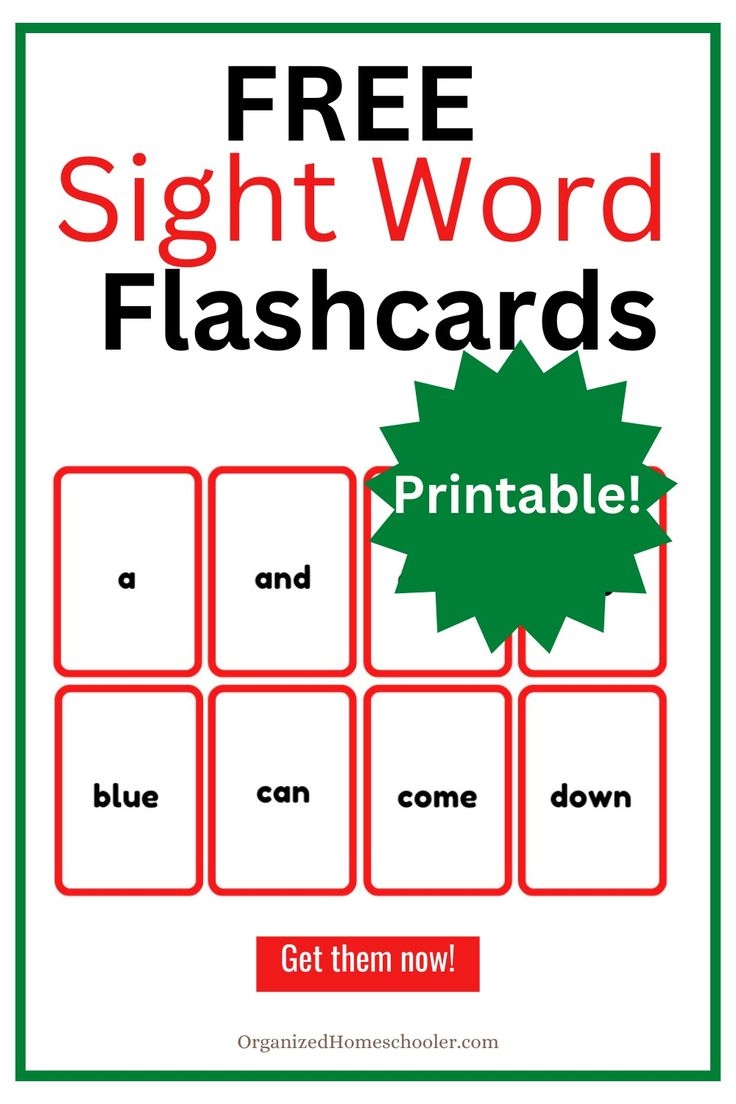 Free Printable Sight Word Flashcards Printable Word Searches