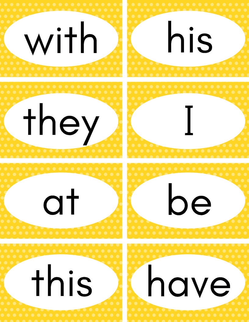 Free Printable Sight Words Flash Cards