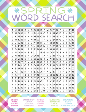 Free Printable Spring Word Search Prudent Penny Pincher