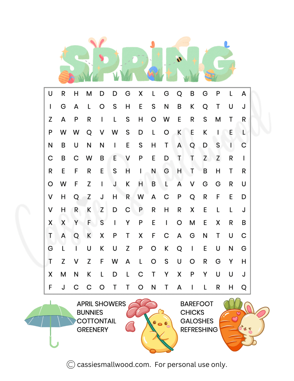 Free Printable Spring Word Searches
