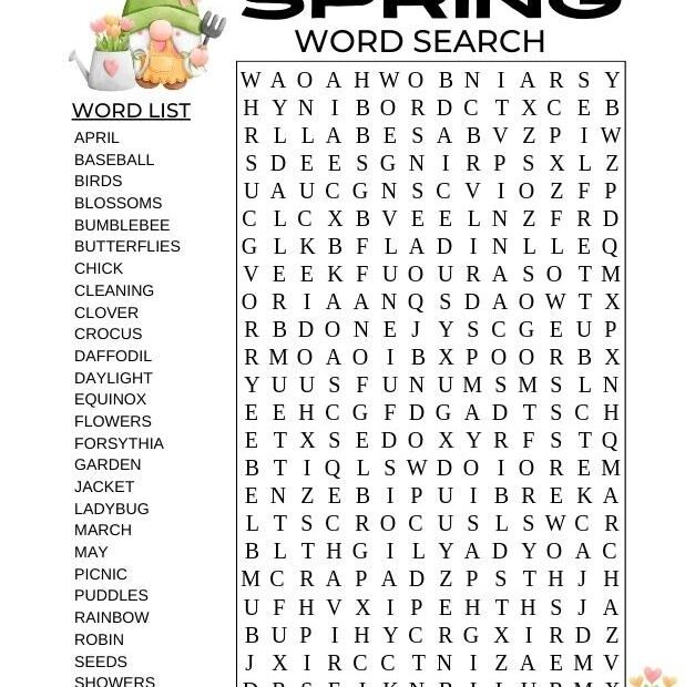 Free Printable Spring Word Searches In 2024 Spring Word Search