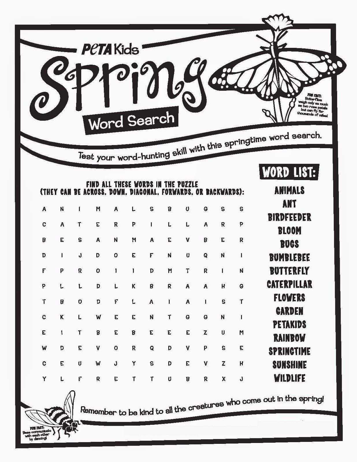 Free Printable Spring Word Searches