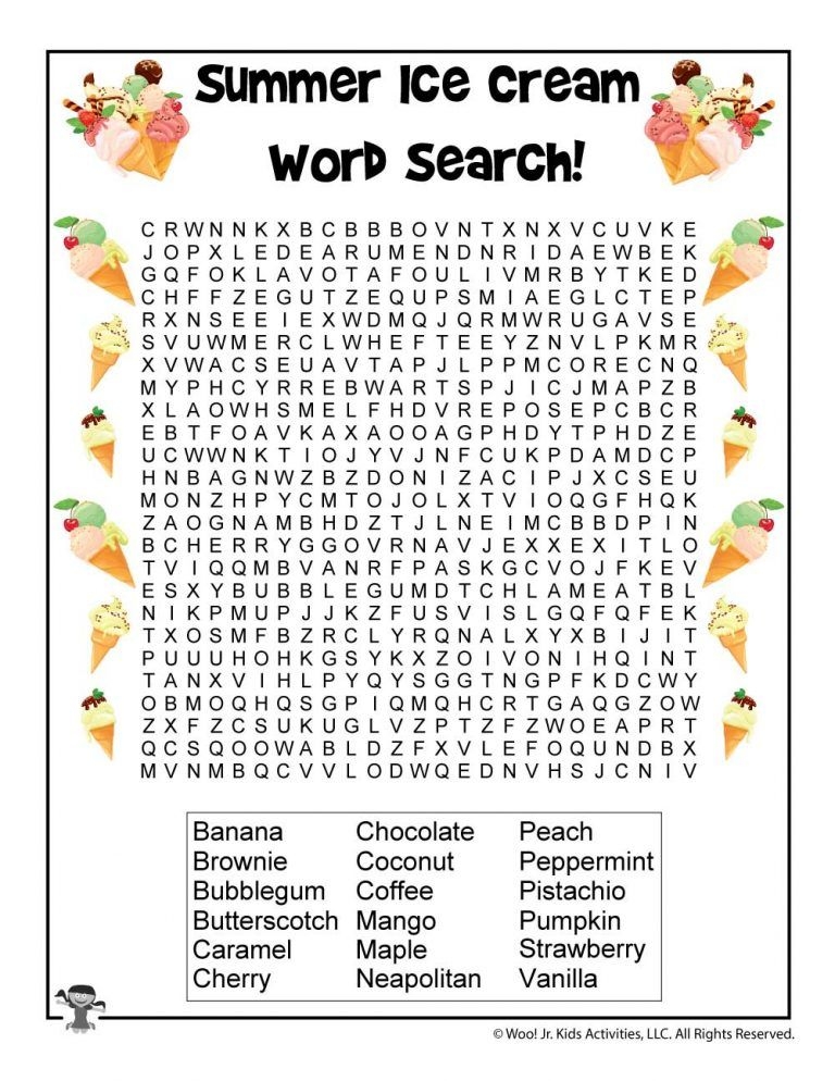 Free Printable Summer Word Searches
