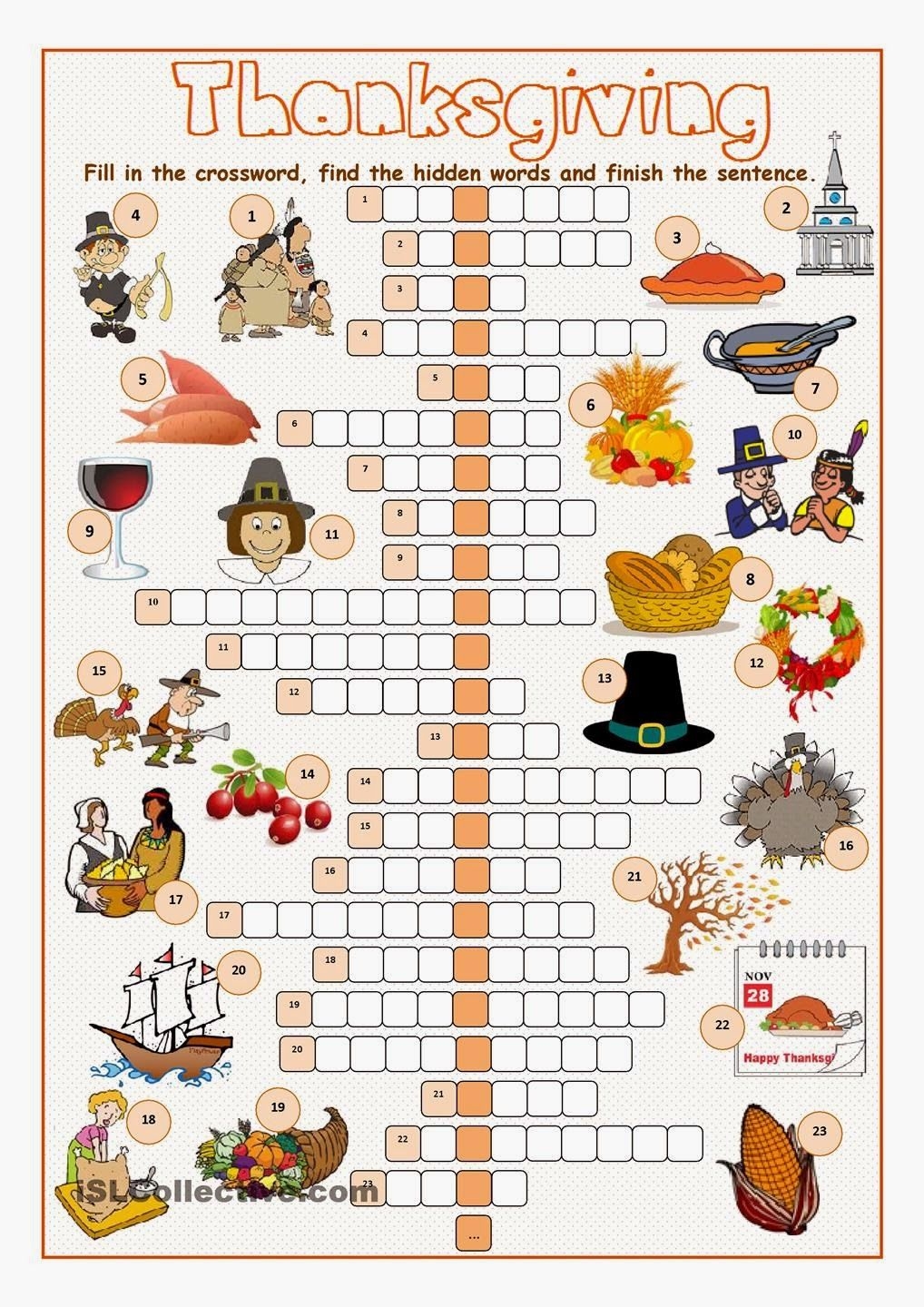 Free Printable Thanksgiving Crossword Puzzles Web How To Print This 