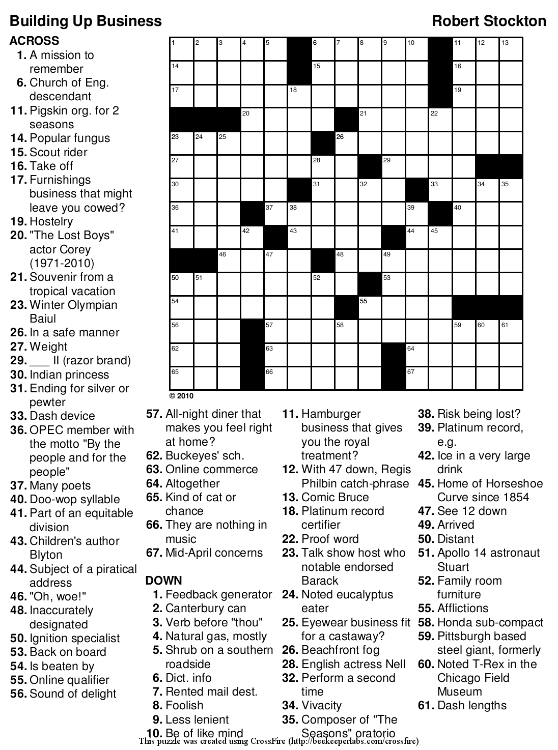 Free Printable Themed Crossword Puzzles Free Printable